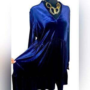 Brand: Just Taylor, Size: XL, Black Velvet Dress, Long Sleeve,